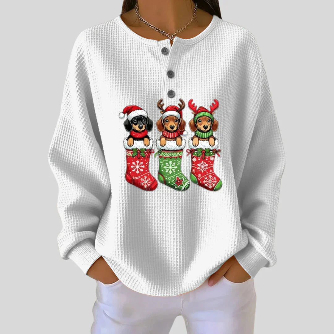 Grethe | Vintage Christmas Sweater with Dog Motif