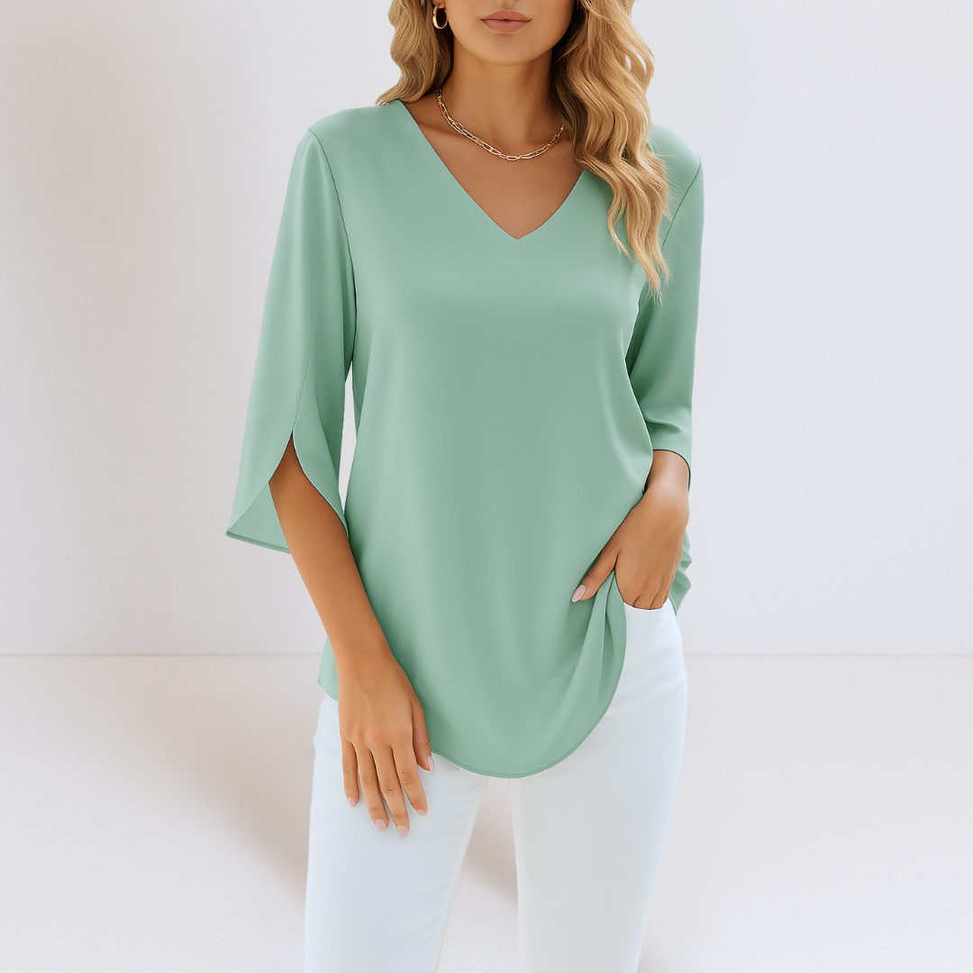 Lara | Elegant V-Neck Top With Tummy Coverage