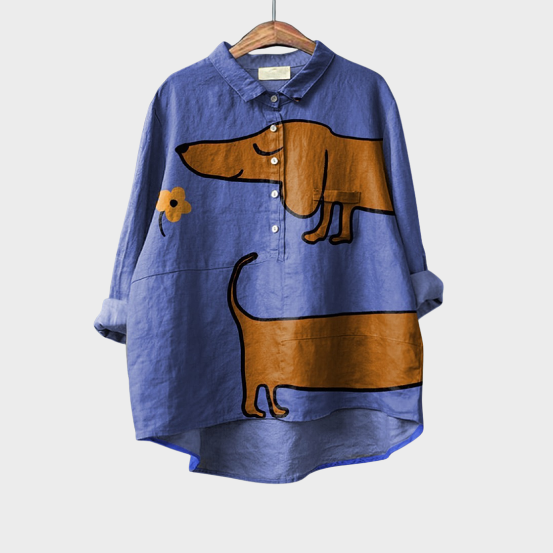 Leviana | Exclusive Blouse with Dog Print
