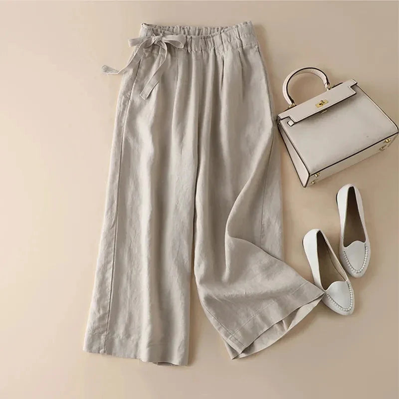 FIORENZA VALENTINA LINEN PALAZZO TROUSER