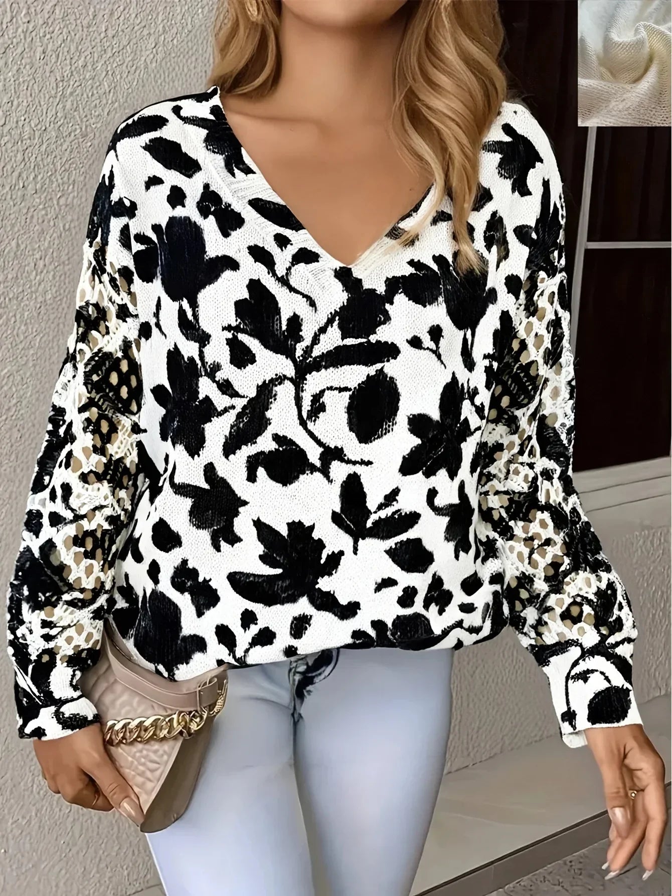 Trista | Elegant Floral Pullover