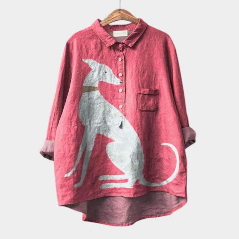 Leviana | Exclusive Blouse with Dog Print