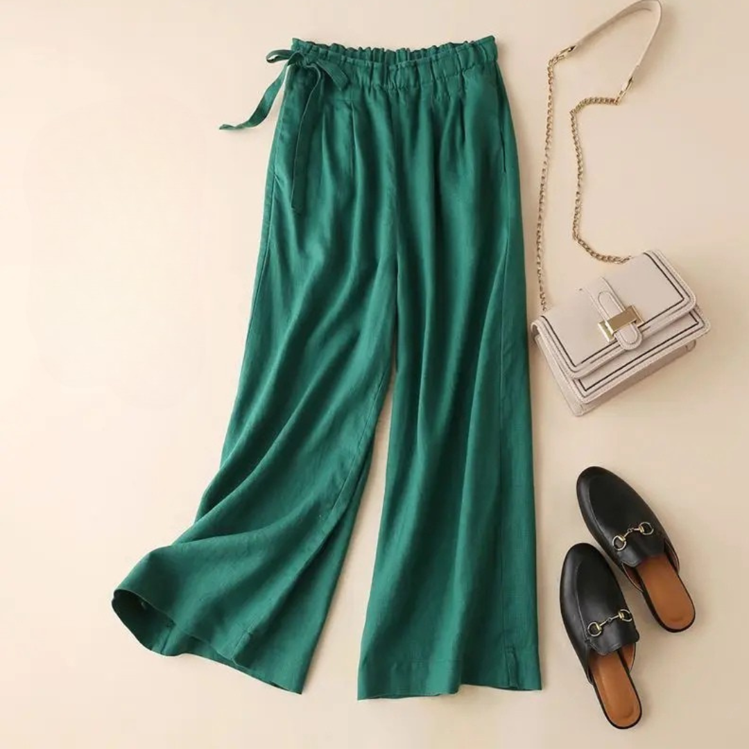 FIORENZA VALENTINA LINEN PALAZZO TROUSER