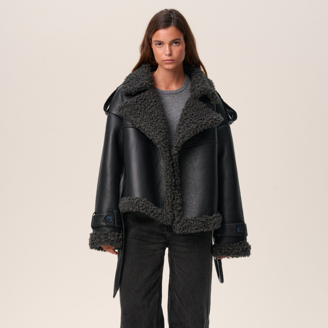Fiona | Belted Shearling Coat