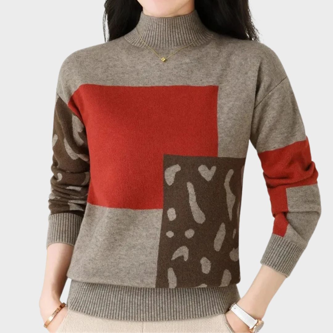 Teresina H. | Comfortable High Collar Sweater