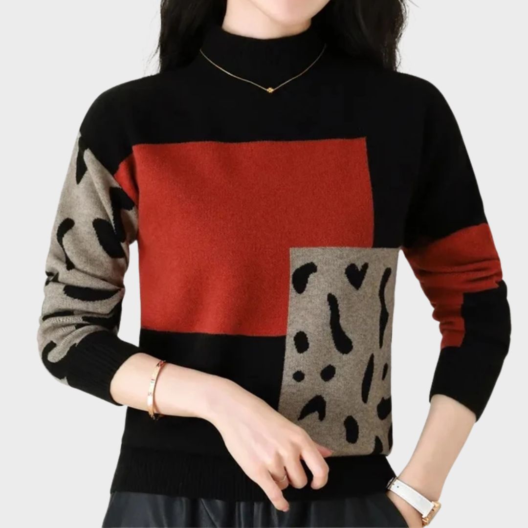 Teresina H. | Comfortable High Collar Sweater