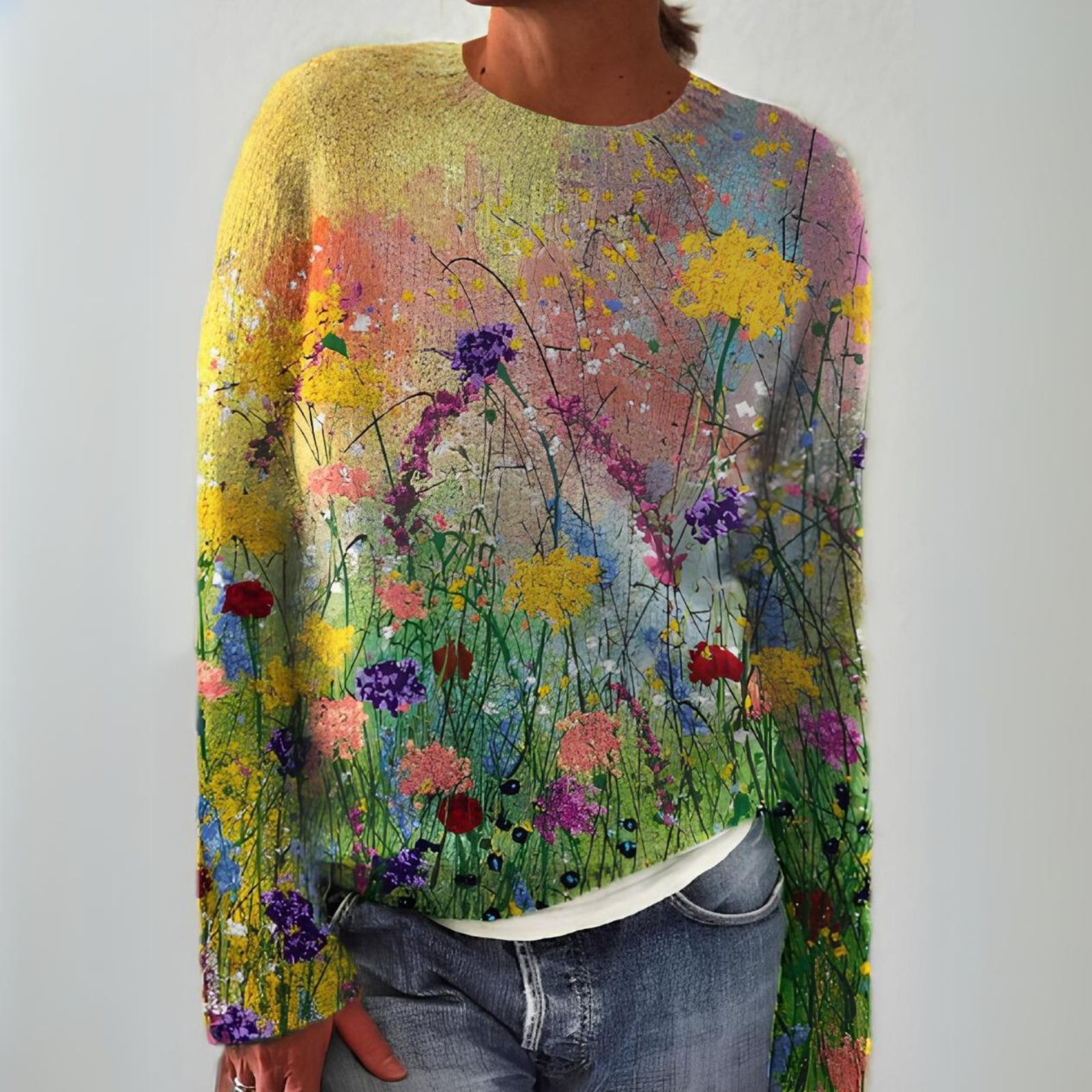 Briar™ | Cozy Flowers Art Sweater