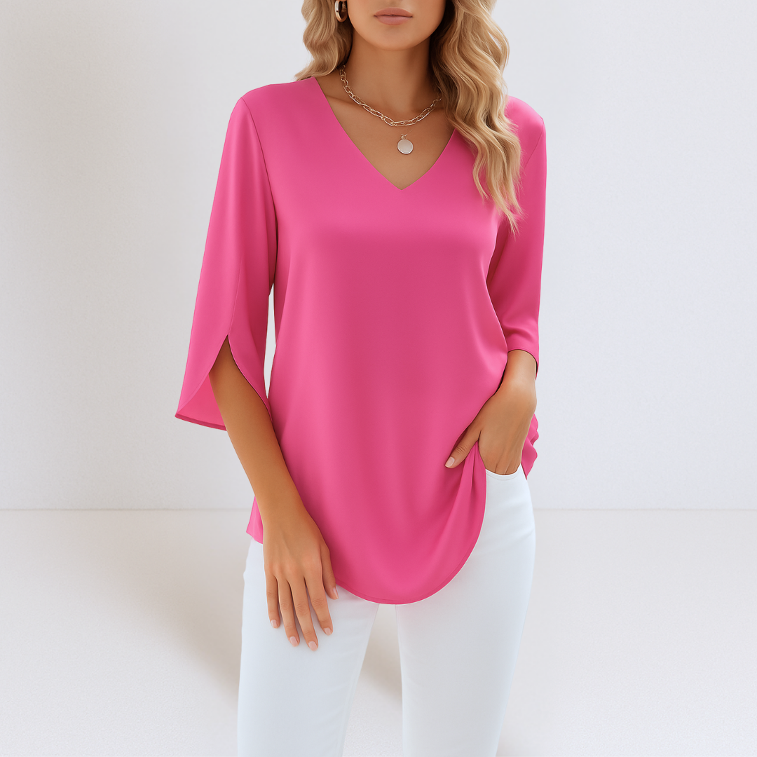 Lara | Elegant V-Neck Top With Tummy Coverage