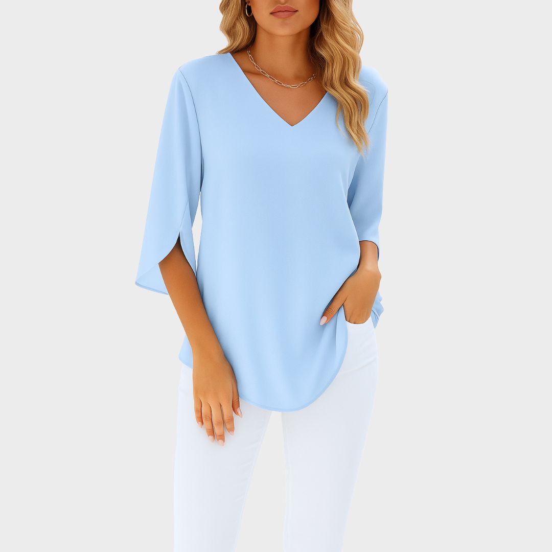 Lara | Elegant V-Neck Top With Tummy Coverage
