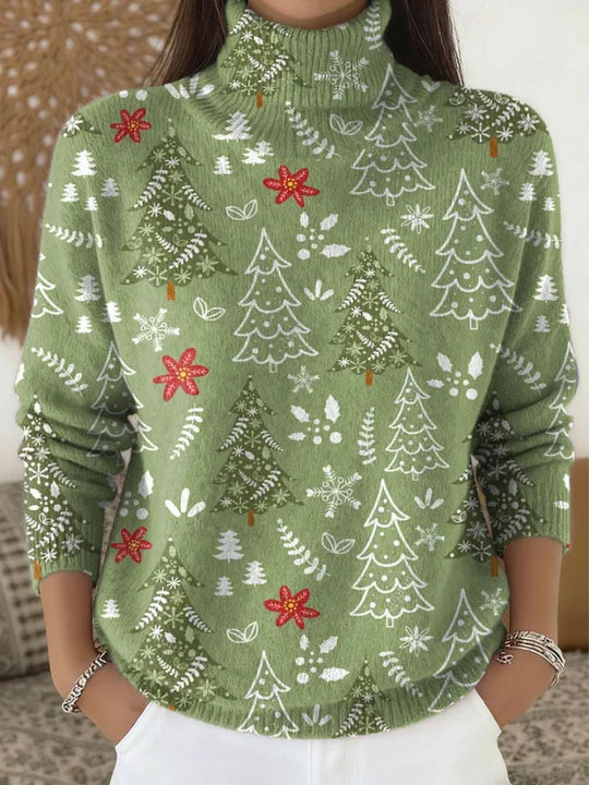 Samantha | Christmas Floral Turtleneck
