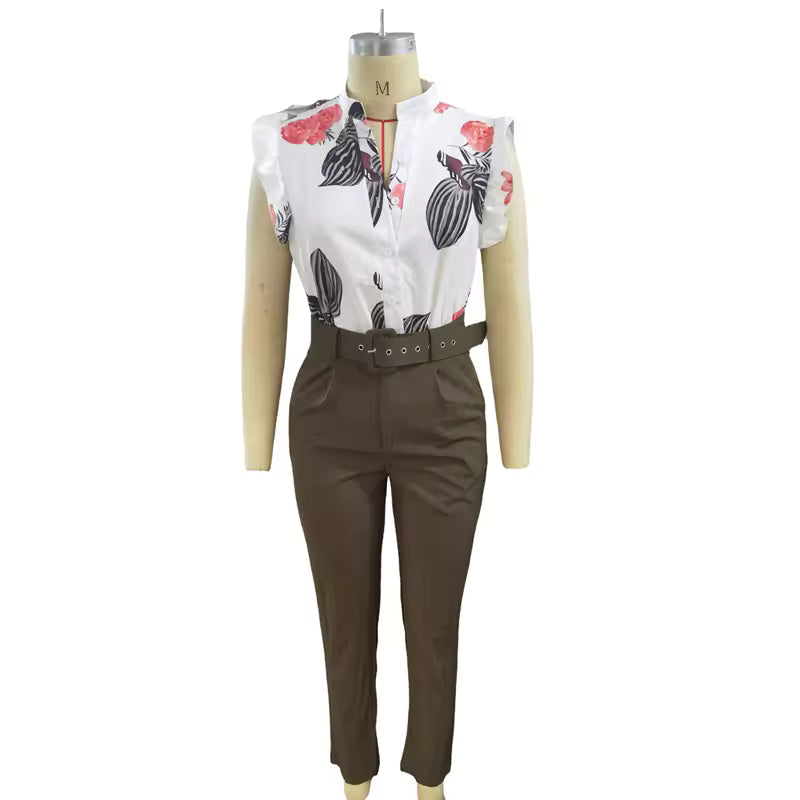 Florabel - Stylish Ruffle-Sleeve Set