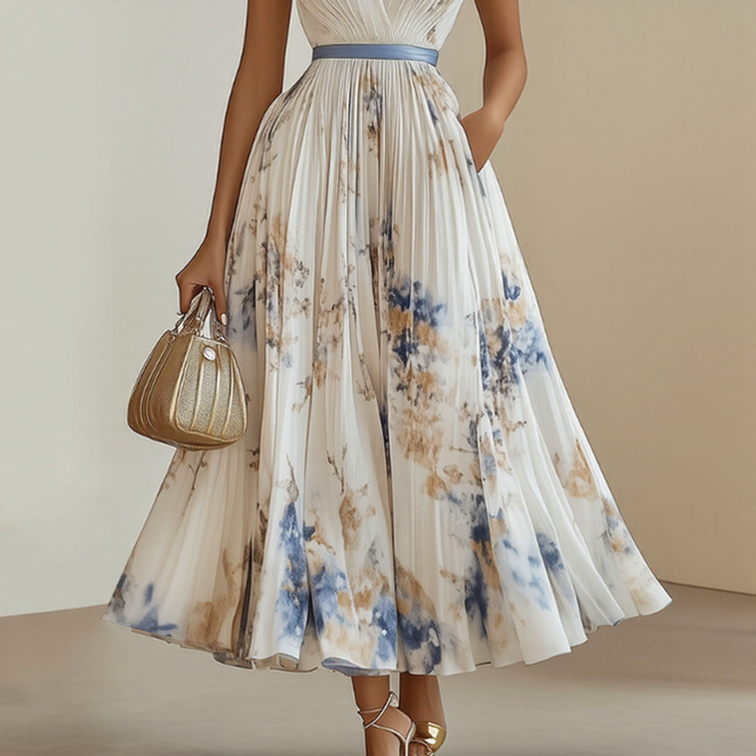 Milano | Elegant Pleated Maxi Dress