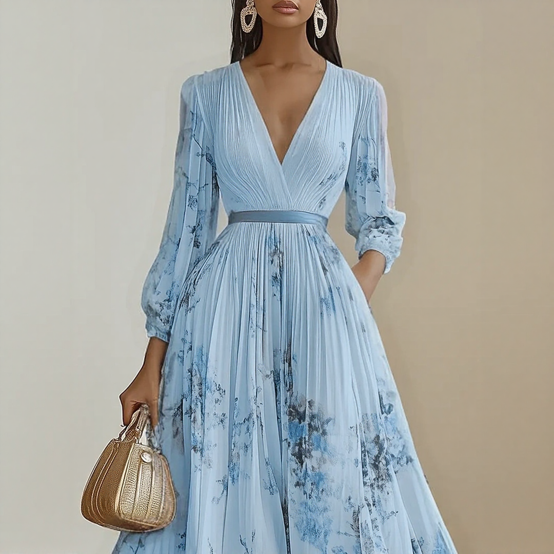Milano | Elegant Pleated Maxi Dress