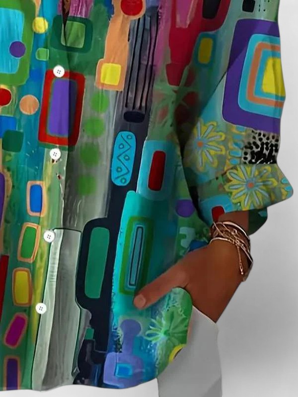 Rose | Elegant Geometric Pattern Blouse